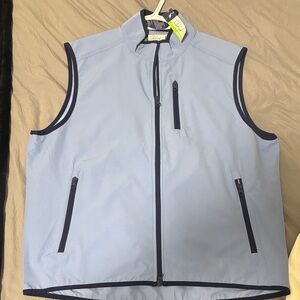 Tailorbyrd Men's Sky Blue Vest with Navy Accents